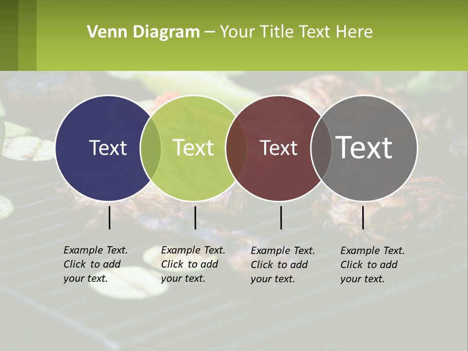 A Grill With Meat And Vegetables On It PowerPoint Template