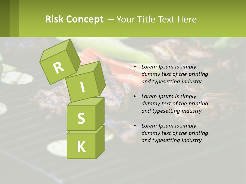 A Grill With Meat And Vegetables On It PowerPoint Template