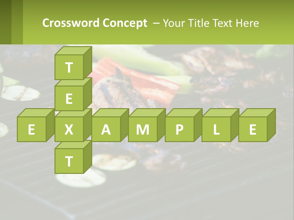 A Grill With Meat And Vegetables On It PowerPoint Template