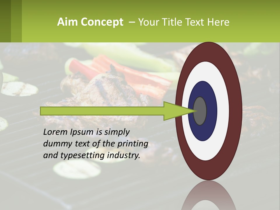 A Grill With Meat And Vegetables On It PowerPoint Template