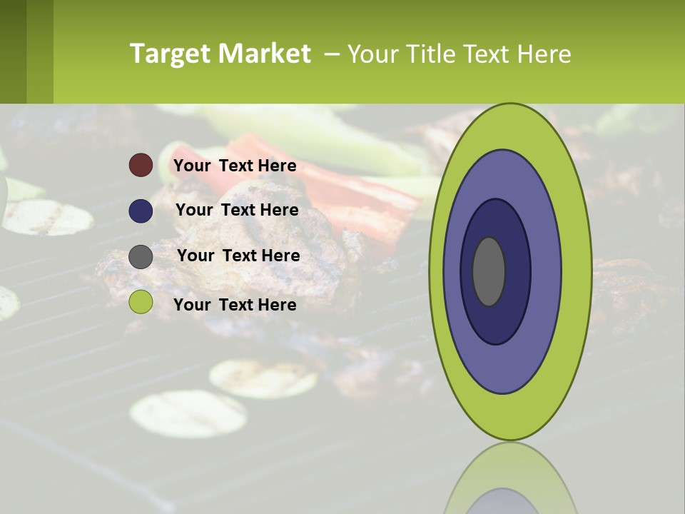 A Grill With Meat And Vegetables On It PowerPoint Template