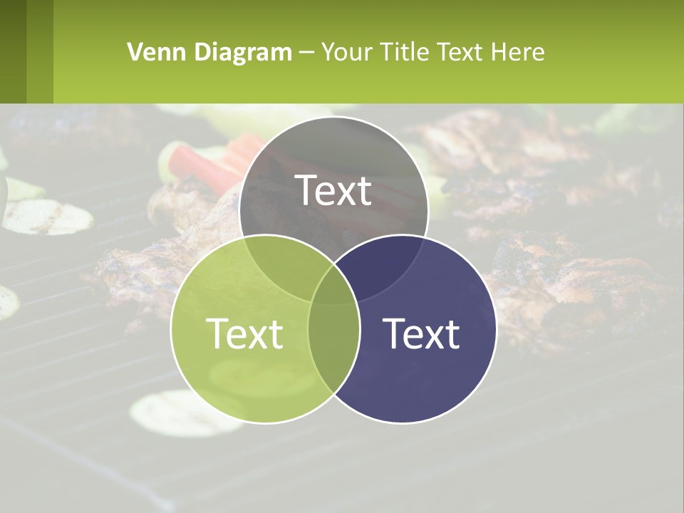 A Grill With Meat And Vegetables On It PowerPoint Template