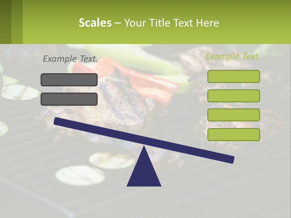 A Grill With Meat And Vegetables On It PowerPoint Template