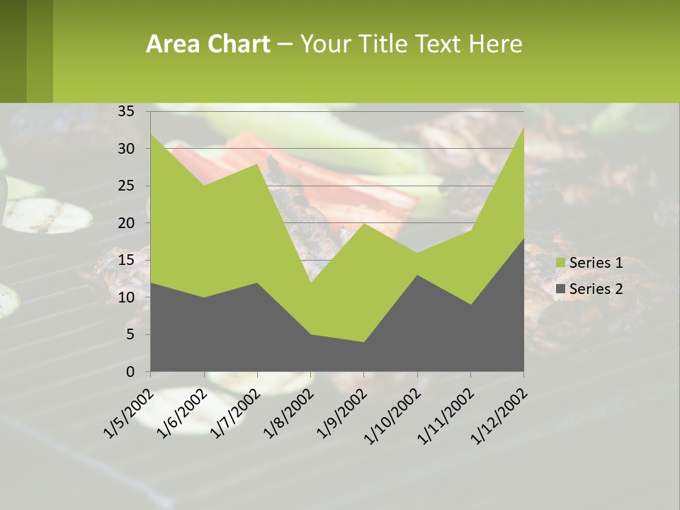 A Grill With Meat And Vegetables On It PowerPoint Template