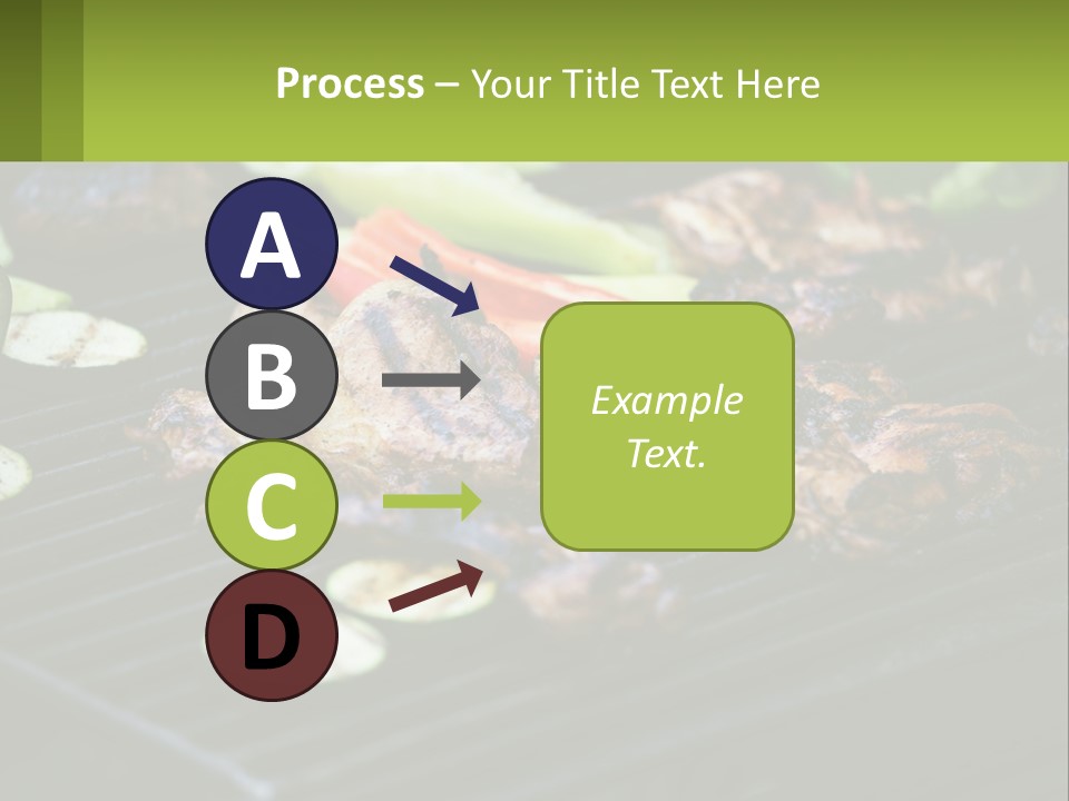 A Grill With Meat And Vegetables On It PowerPoint Template