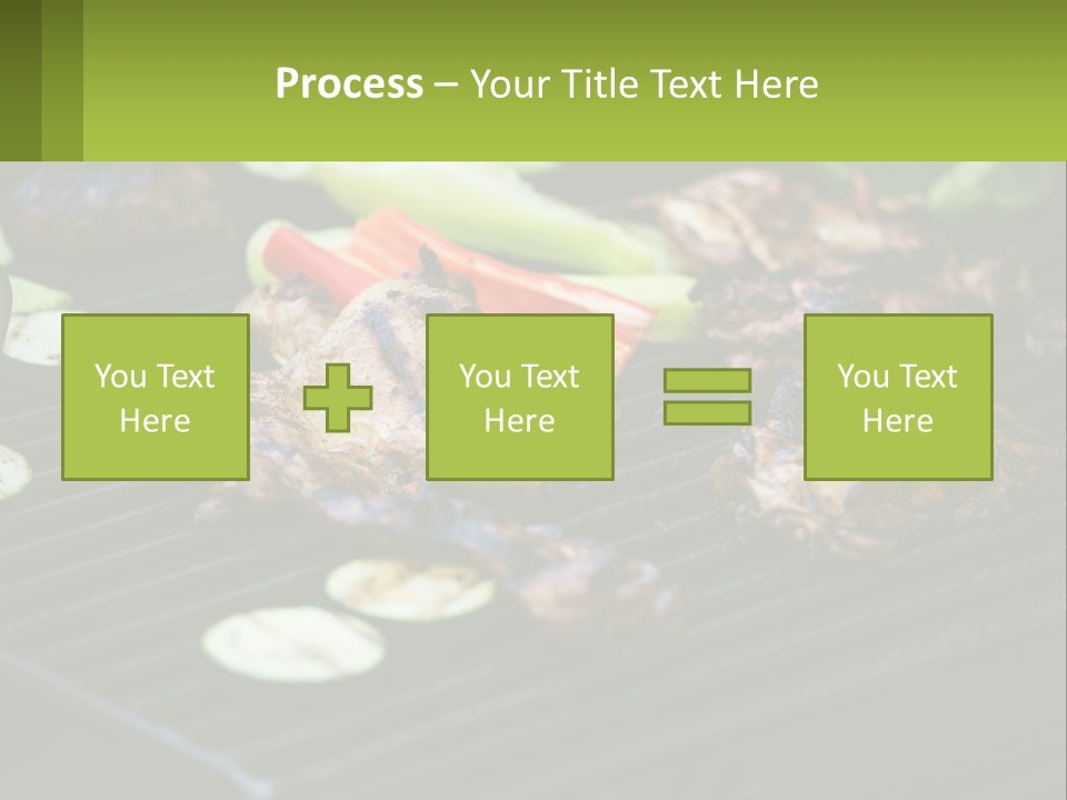 A Grill With Meat And Vegetables On It PowerPoint Template