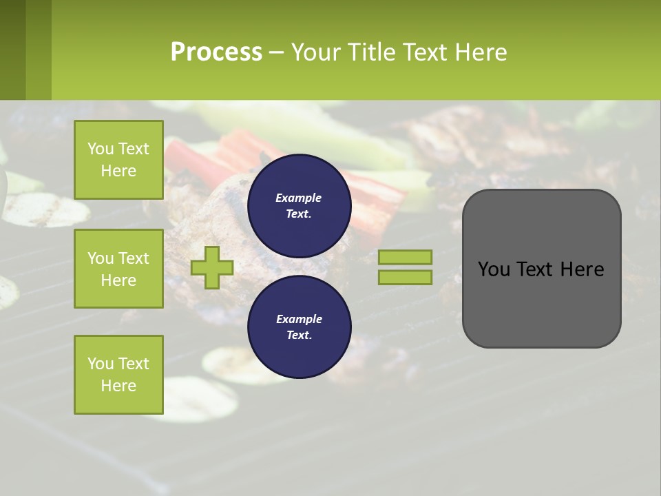 A Grill With Meat And Vegetables On It PowerPoint Template