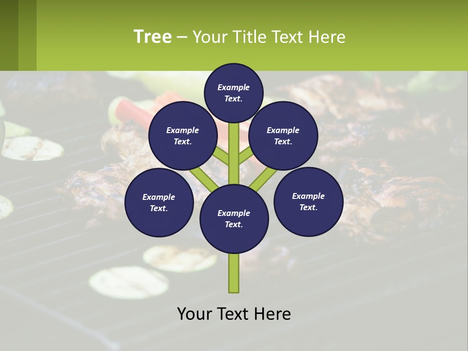 A Grill With Meat And Vegetables On It PowerPoint Template