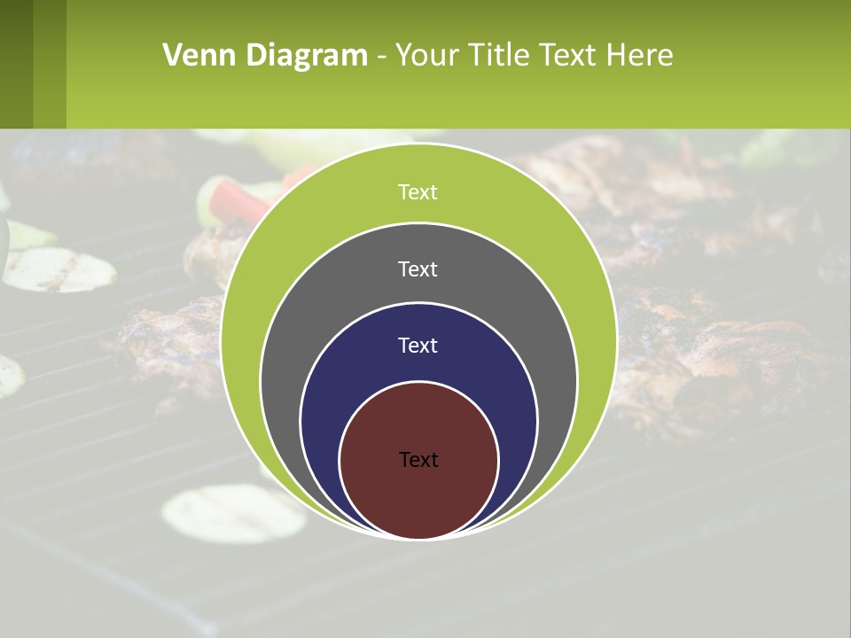 A Grill With Meat And Vegetables On It PowerPoint Template
