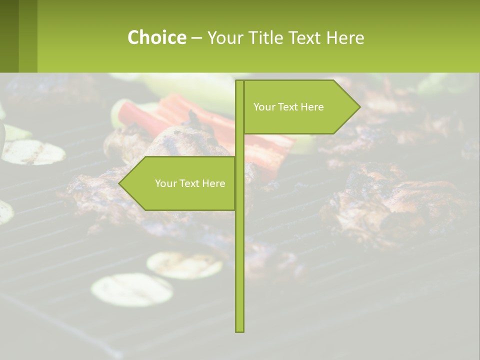 A Grill With Meat And Vegetables On It PowerPoint Template