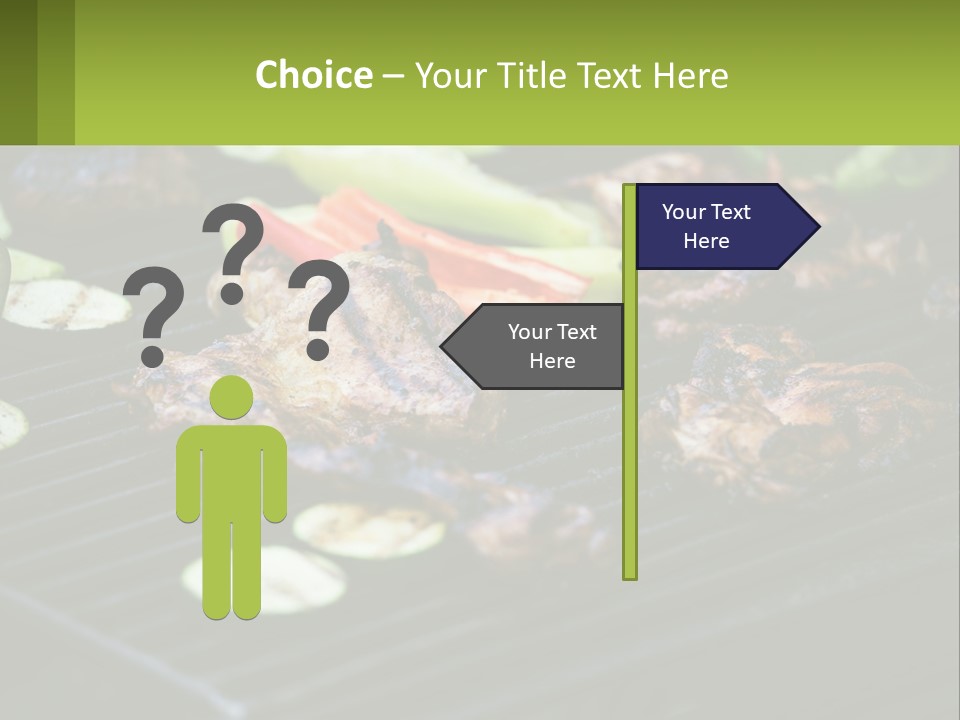 A Grill With Meat And Vegetables On It PowerPoint Template