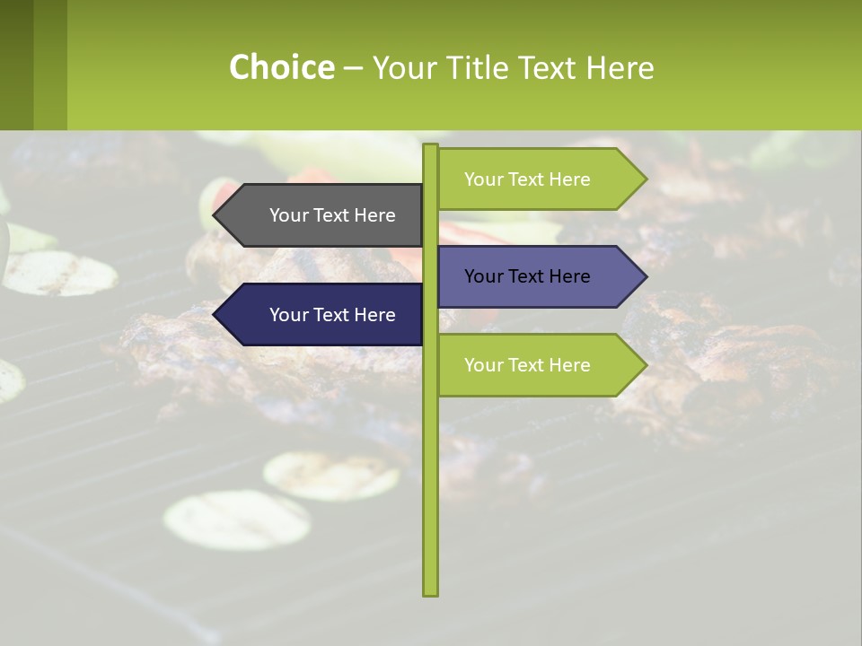 A Grill With Meat And Vegetables On It PowerPoint Template