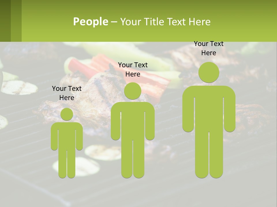 A Grill With Meat And Vegetables On It PowerPoint Template