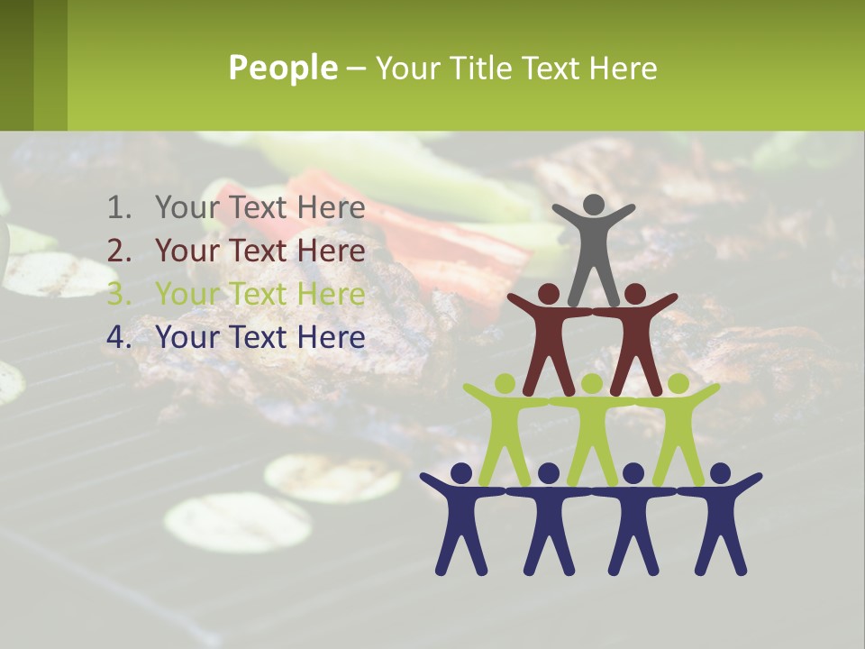 A Grill With Meat And Vegetables On It PowerPoint Template