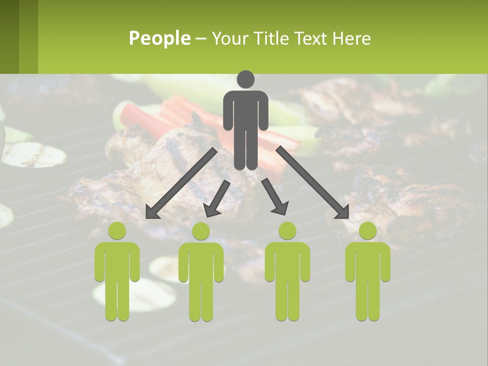 A Grill With Meat And Vegetables On It PowerPoint Template