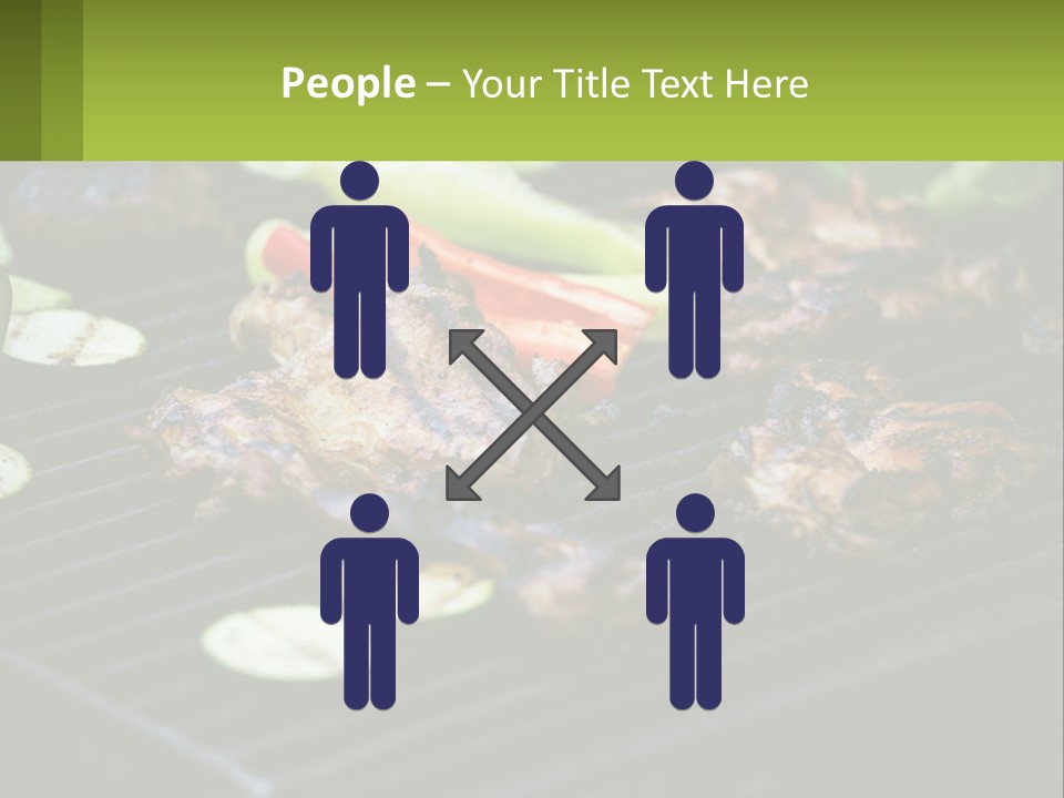 A Grill With Meat And Vegetables On It PowerPoint Template