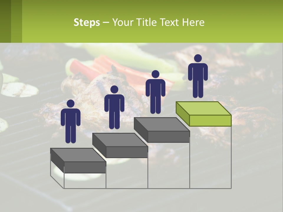 A Grill With Meat And Vegetables On It PowerPoint Template