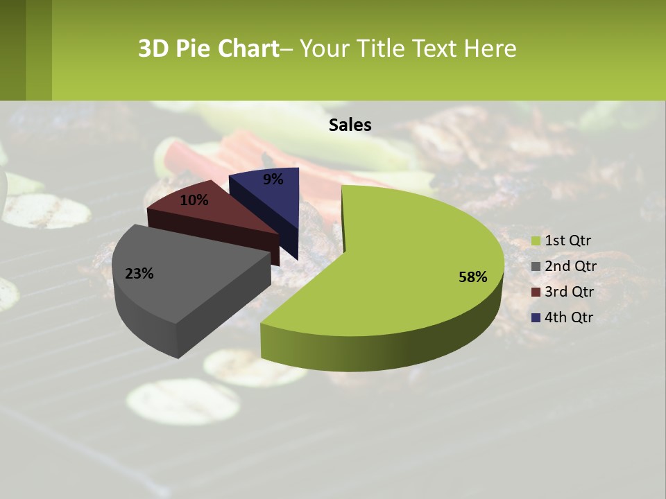 A Grill With Meat And Vegetables On It PowerPoint Template