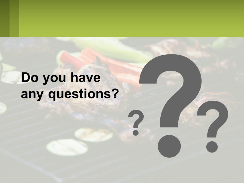 A Grill With Meat And Vegetables On It PowerPoint Template