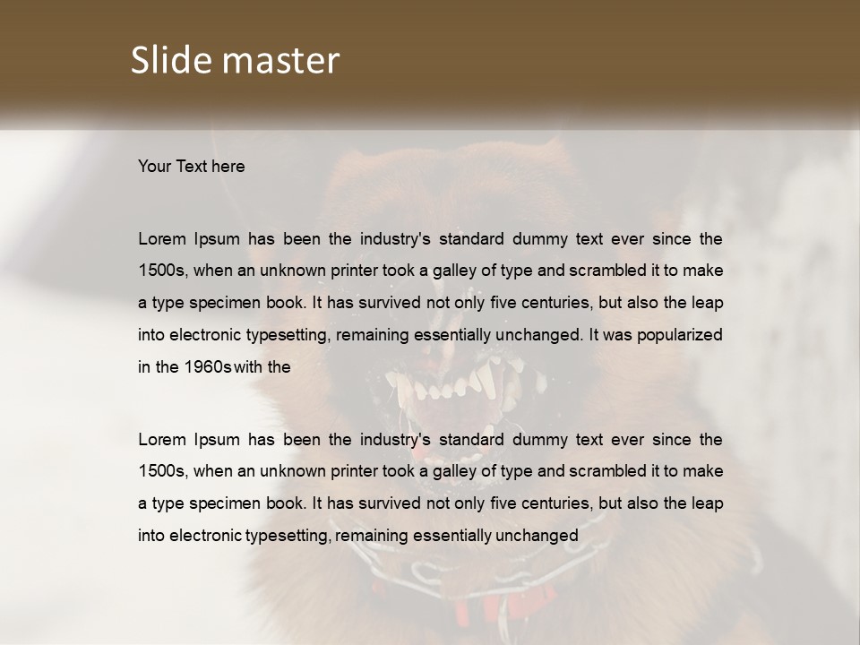 A German Shepard Dog With His Mouth Open In The Snow PowerPoint Template