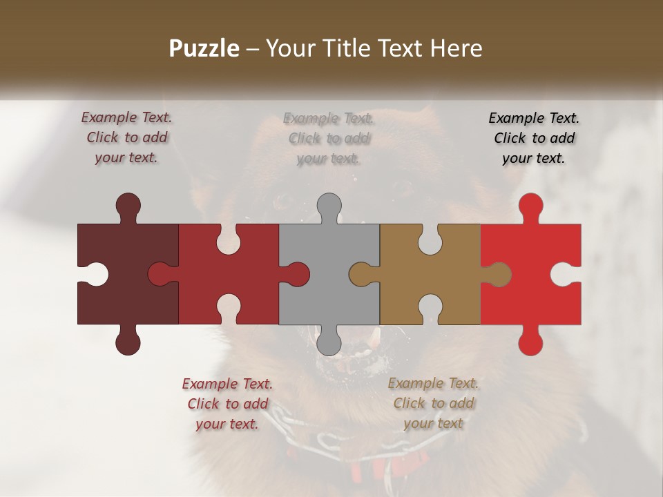 A German Shepard Dog With His Mouth Open In The Snow PowerPoint Template