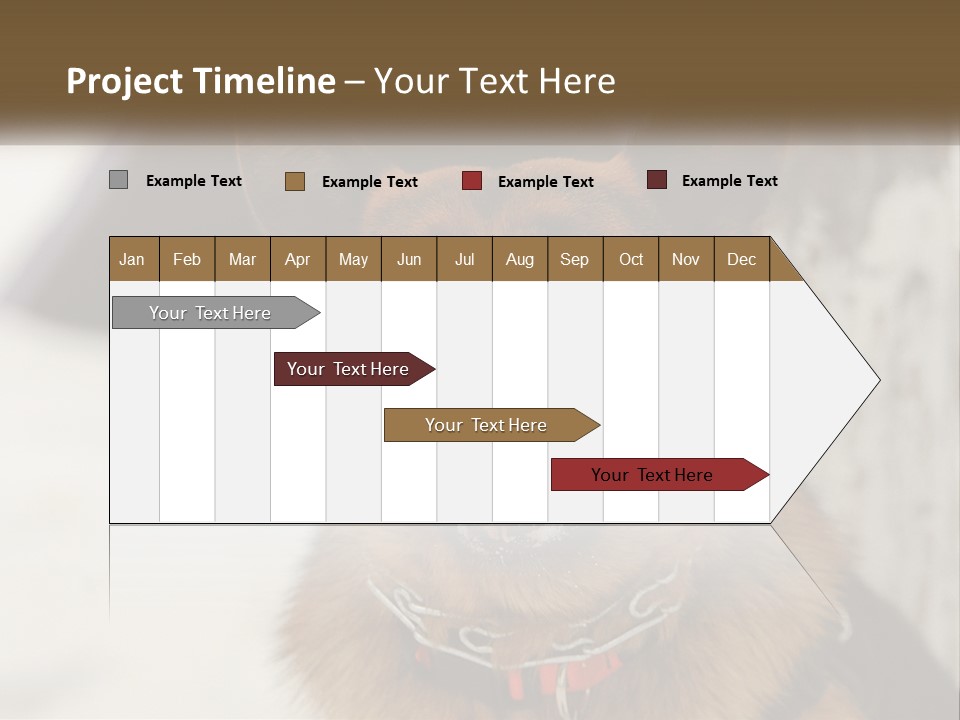 A German Shepard Dog With His Mouth Open In The Snow PowerPoint Template