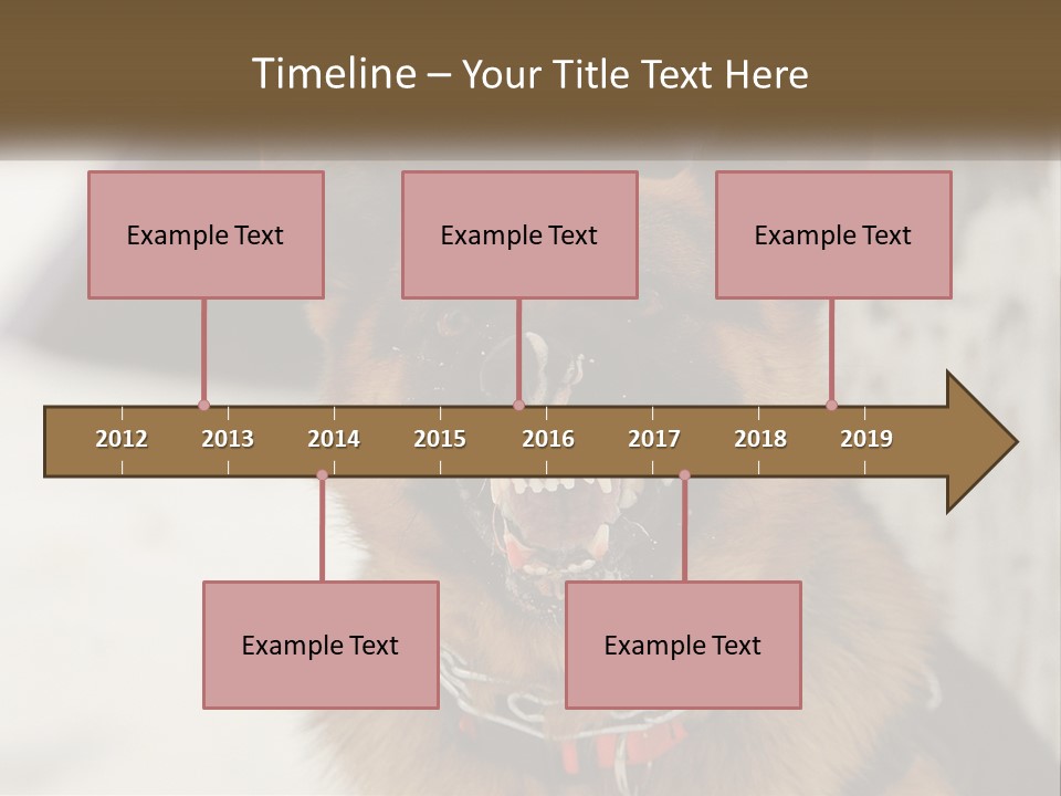 A German Shepard Dog With His Mouth Open In The Snow PowerPoint Template