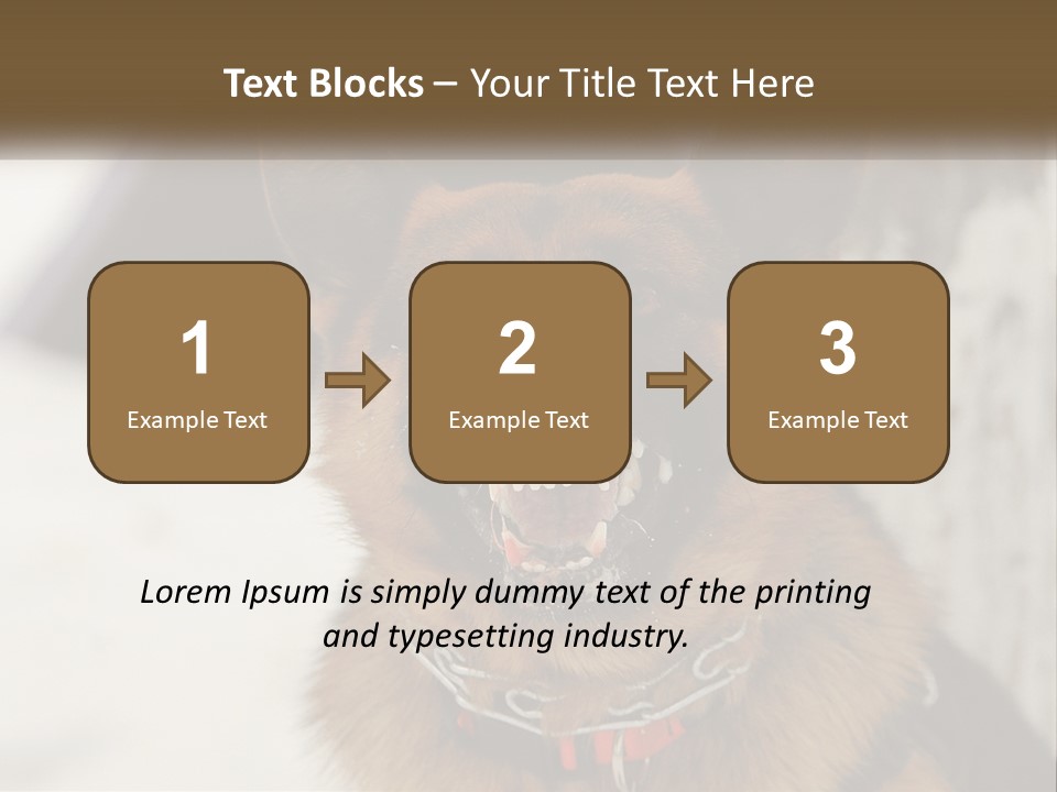 A German Shepard Dog With His Mouth Open In The Snow PowerPoint Template