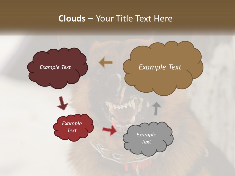 A German Shepard Dog With His Mouth Open In The Snow PowerPoint Template