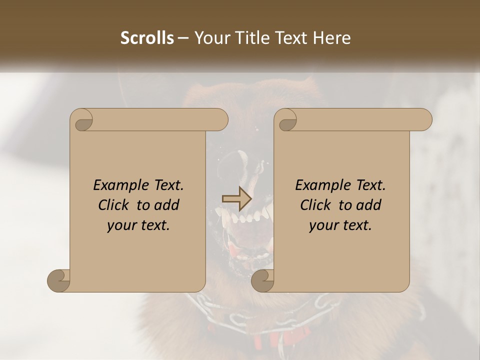 A German Shepard Dog With His Mouth Open In The Snow PowerPoint Template