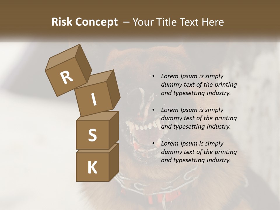 A German Shepard Dog With His Mouth Open In The Snow PowerPoint Template