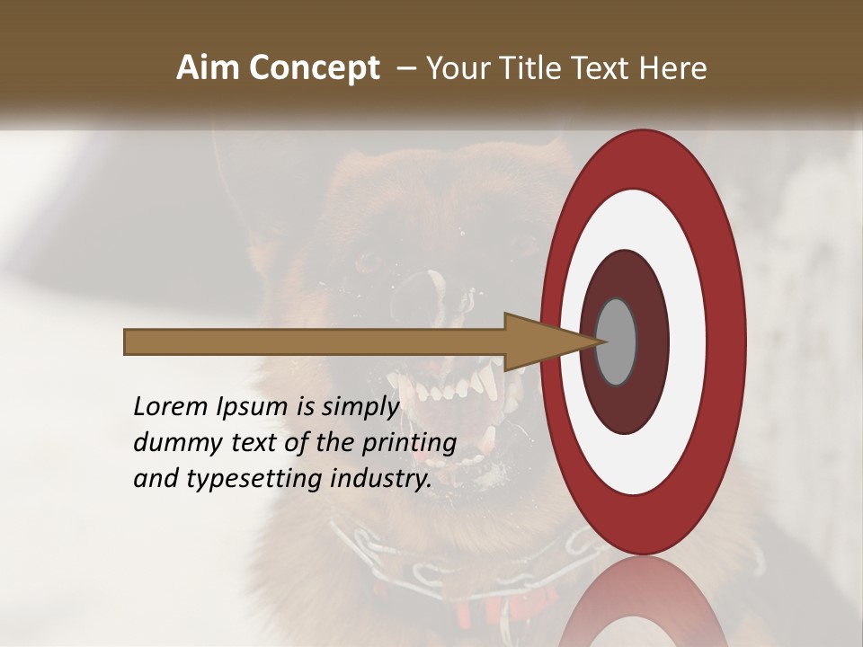 A German Shepard Dog With His Mouth Open In The Snow PowerPoint Template