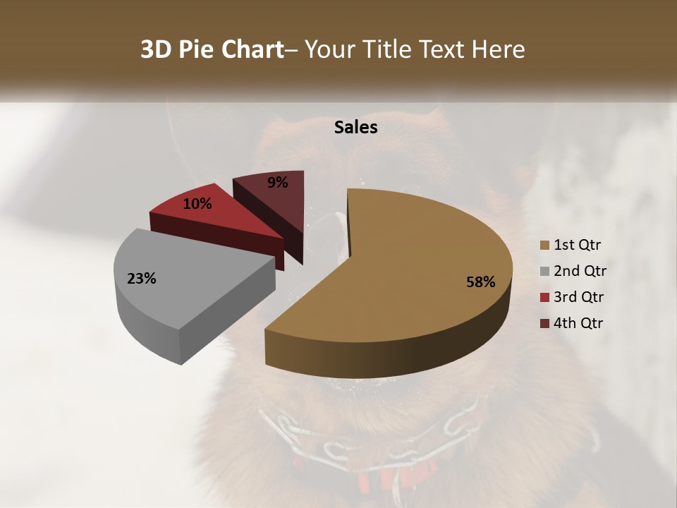 A German Shepard Dog With His Mouth Open In The Snow PowerPoint Template