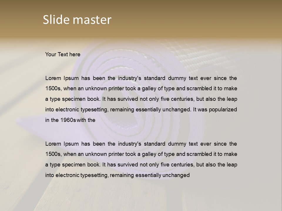 A Purple Yoga Mat On A Wooden Table PowerPoint Template