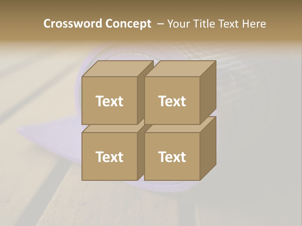 A Purple Yoga Mat On A Wooden Table PowerPoint Template