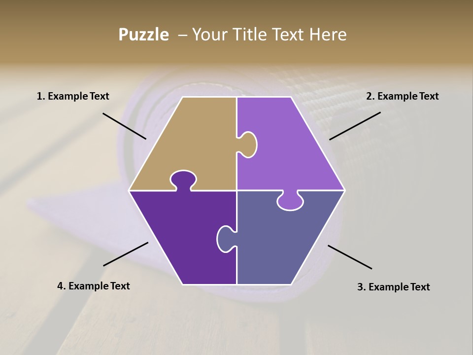 A Purple Yoga Mat On A Wooden Table PowerPoint Template