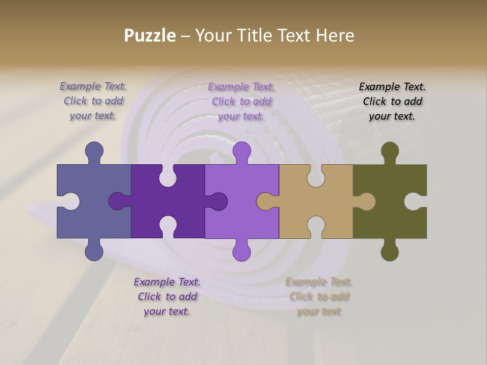 A Purple Yoga Mat On A Wooden Table PowerPoint Template
