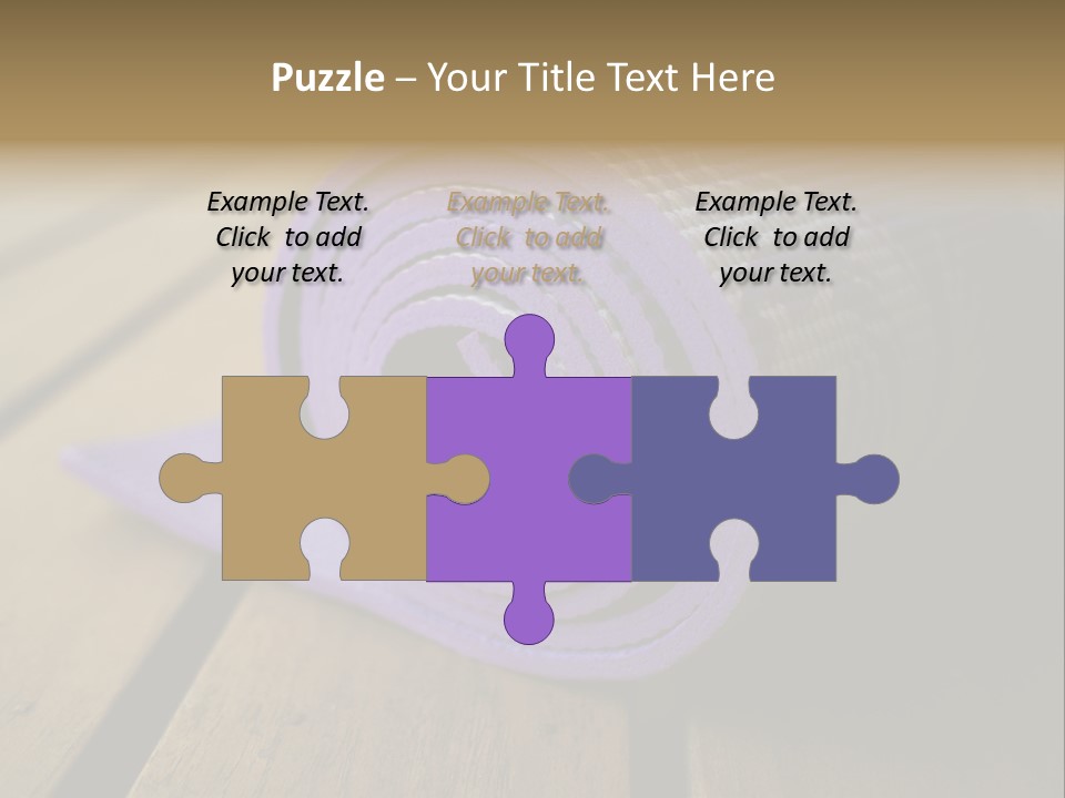 A Purple Yoga Mat On A Wooden Table PowerPoint Template