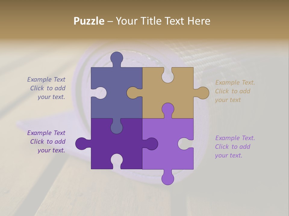 A Purple Yoga Mat On A Wooden Table PowerPoint Template