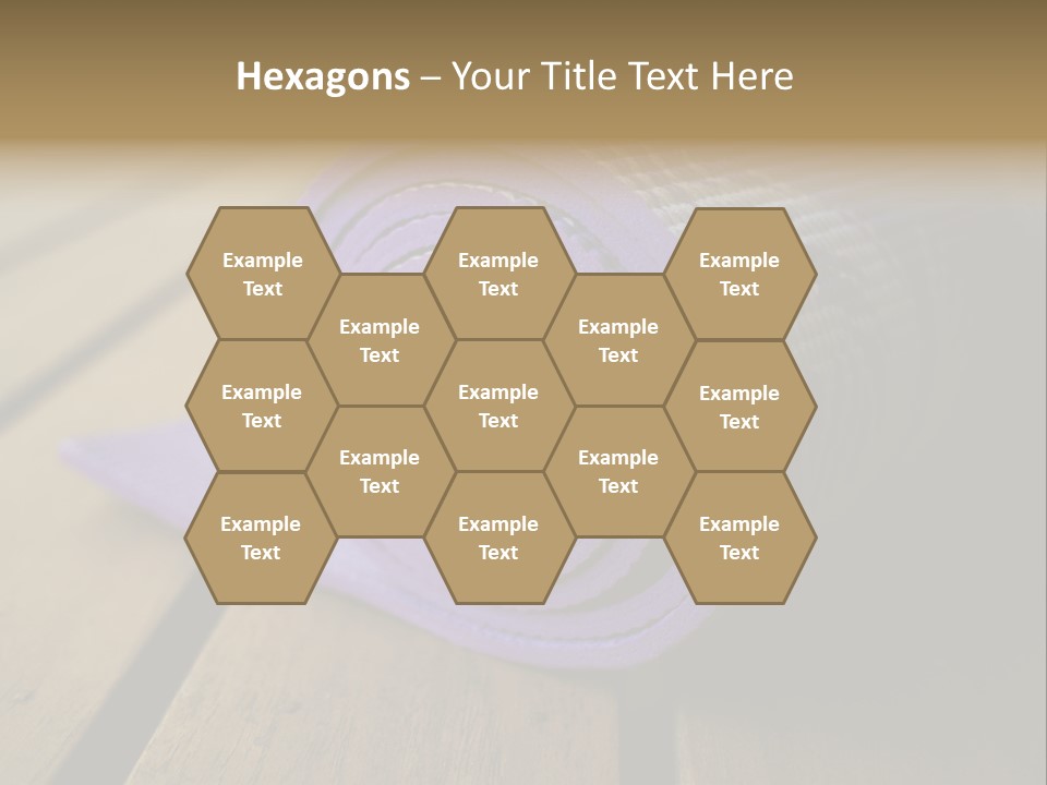 A Purple Yoga Mat On A Wooden Table PowerPoint Template