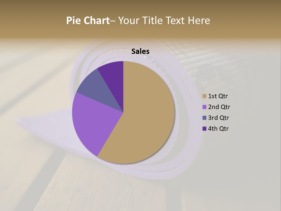 A Purple Yoga Mat On A Wooden Table PowerPoint Template