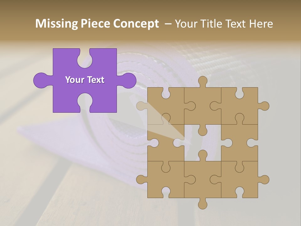 A Purple Yoga Mat On A Wooden Table PowerPoint Template