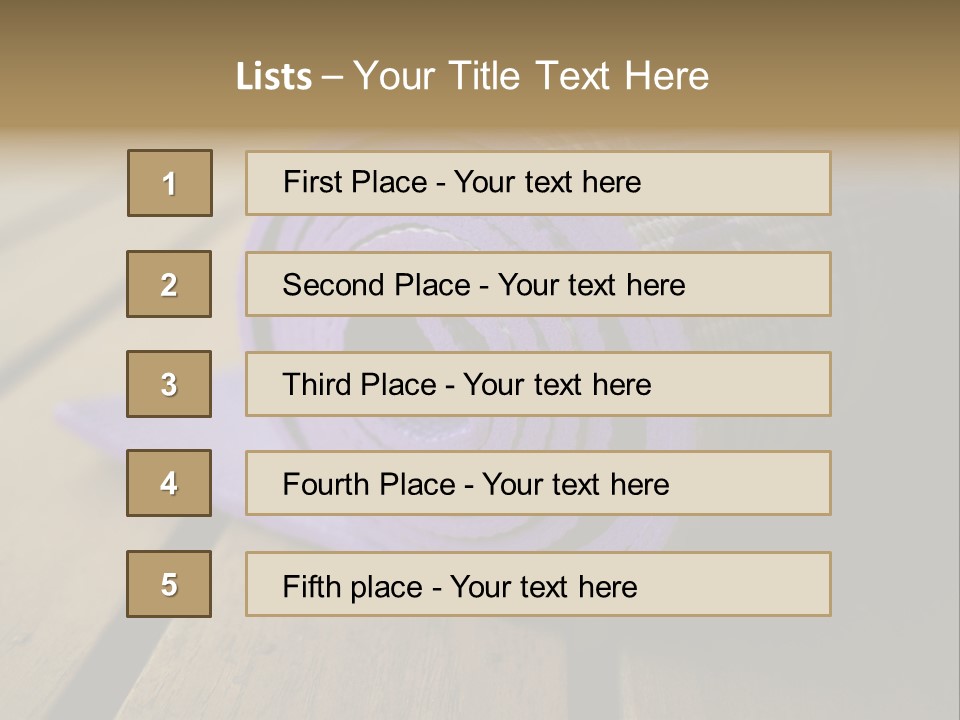 A Purple Yoga Mat On A Wooden Table PowerPoint Template