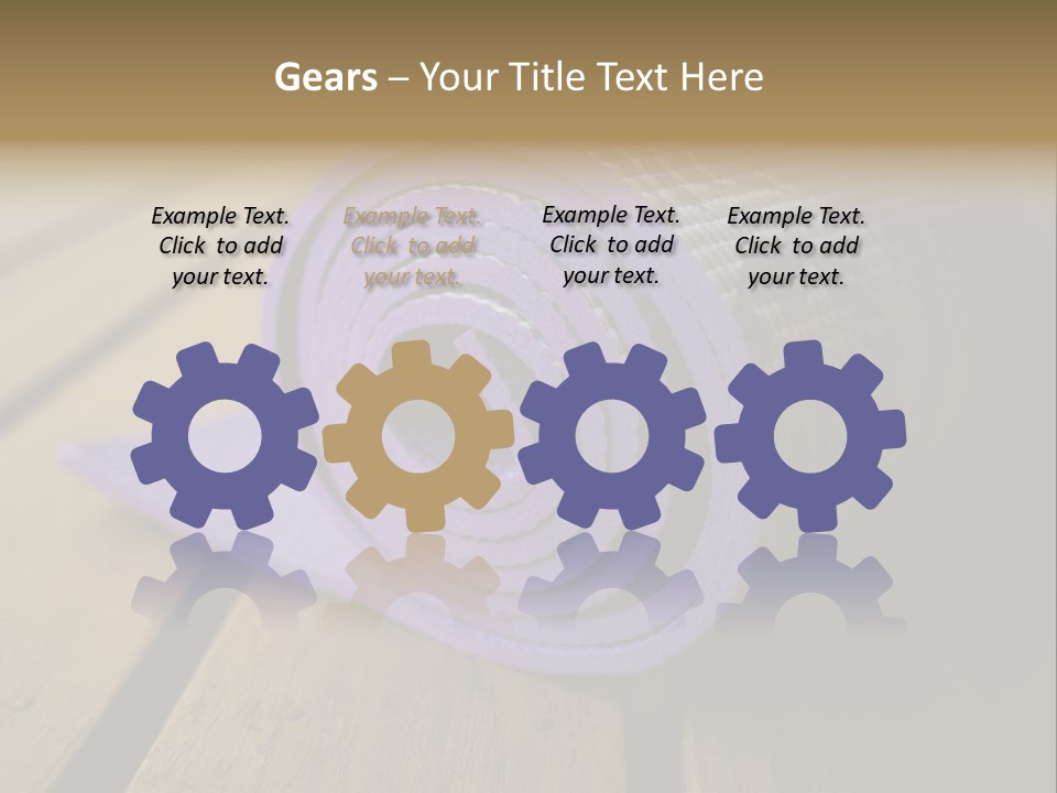 A Purple Yoga Mat On A Wooden Table PowerPoint Template