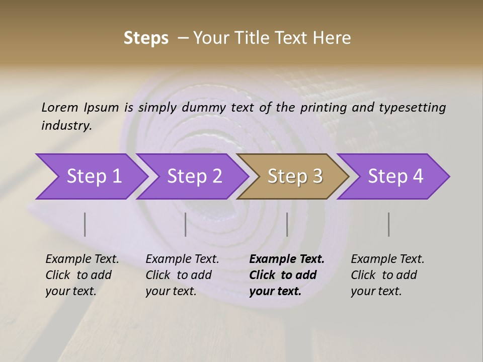 A Purple Yoga Mat On A Wooden Table PowerPoint Template