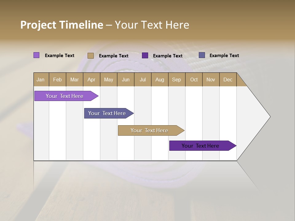 A Purple Yoga Mat On A Wooden Table PowerPoint Template