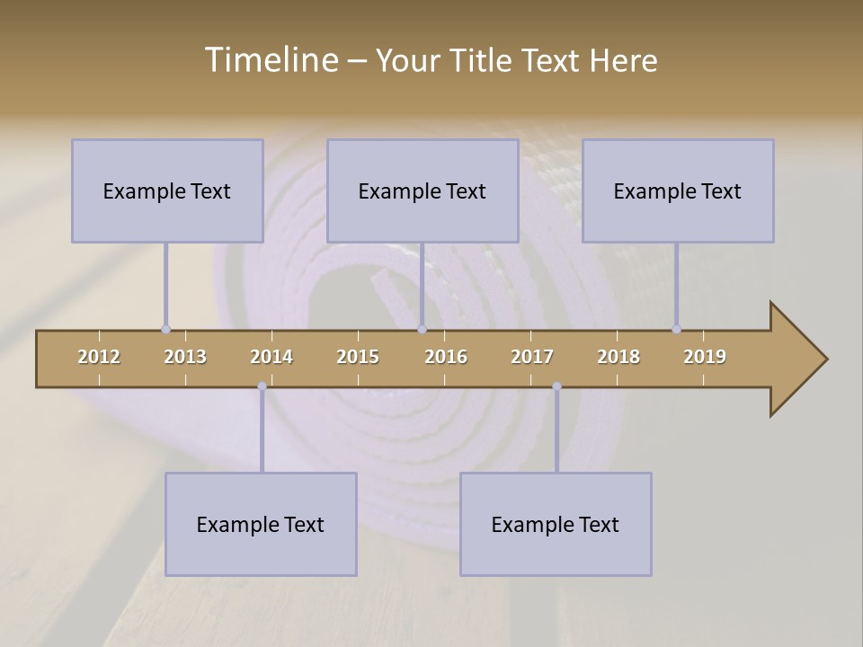 A Purple Yoga Mat On A Wooden Table PowerPoint Template