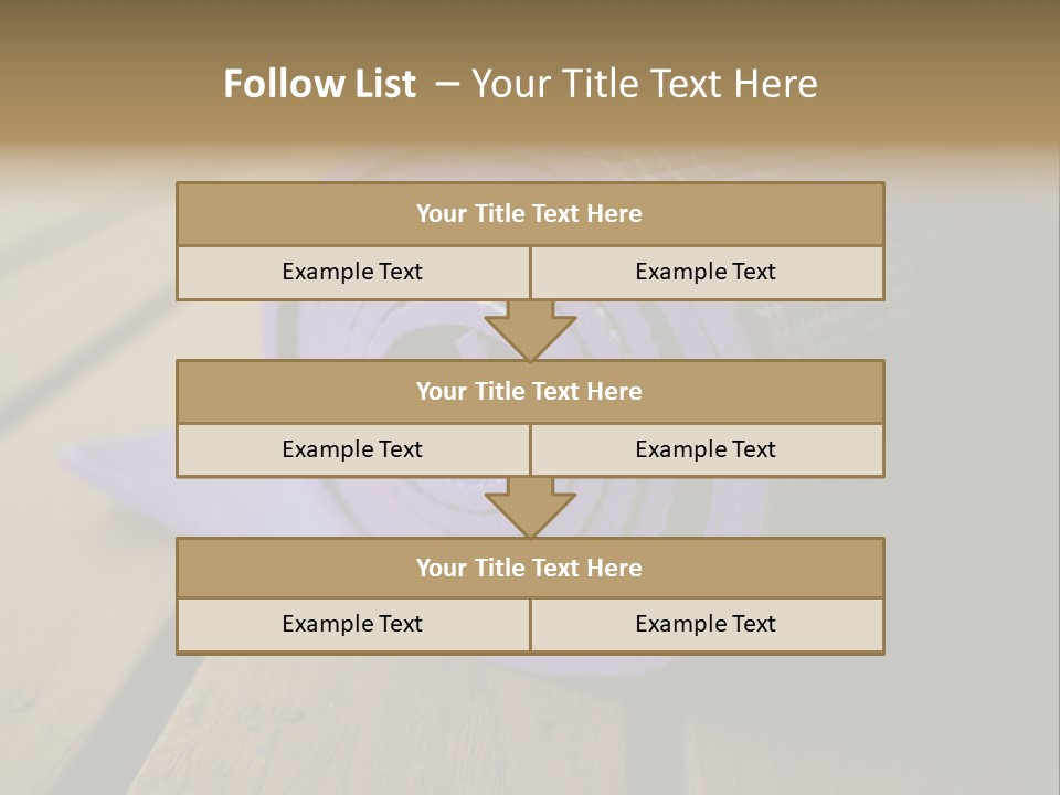 A Purple Yoga Mat On A Wooden Table PowerPoint Template