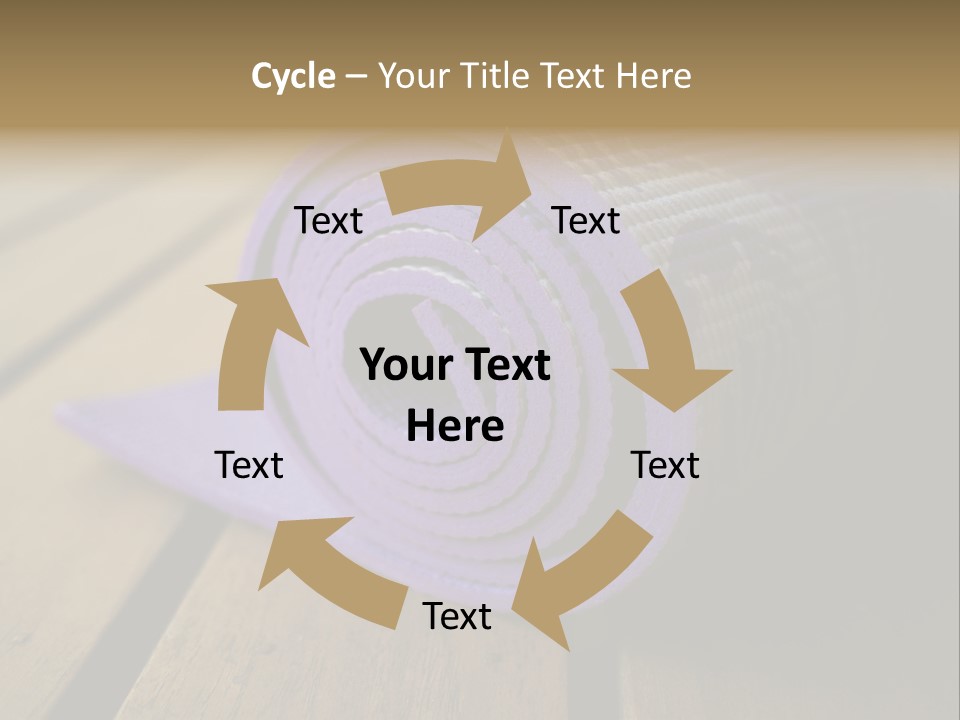 A Purple Yoga Mat On A Wooden Table PowerPoint Template