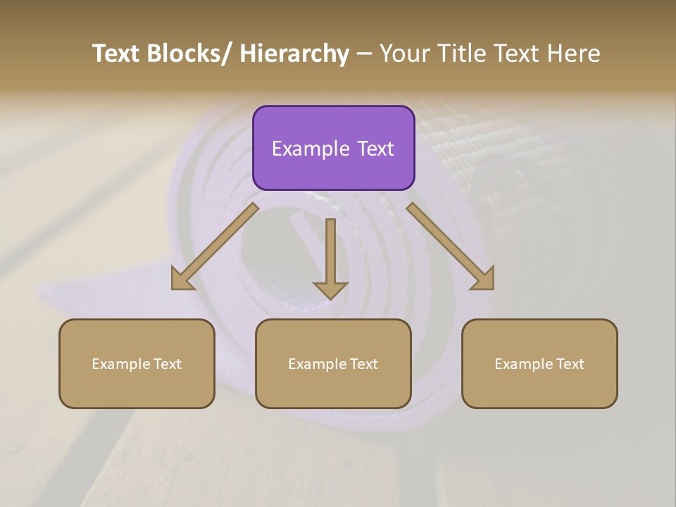 A Purple Yoga Mat On A Wooden Table PowerPoint Template